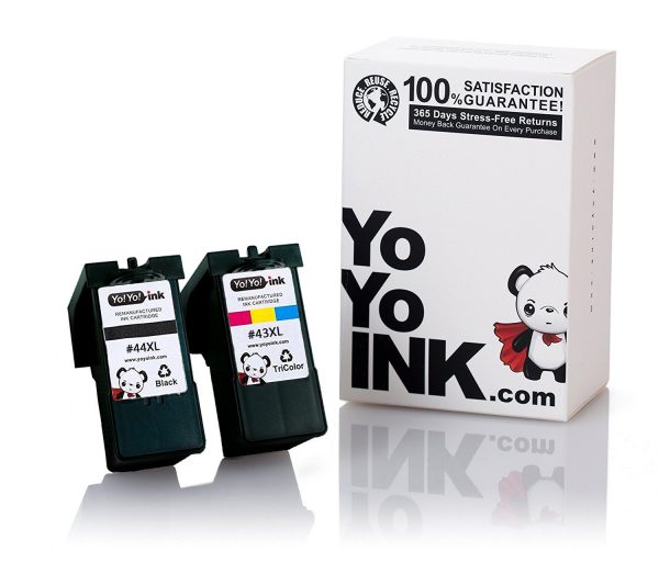 Remanufactured Lexmark 44XL 18Y0144 Black & 43XL 18Y0143 Tri-Color High Yield Ink Cartridge (1 Black