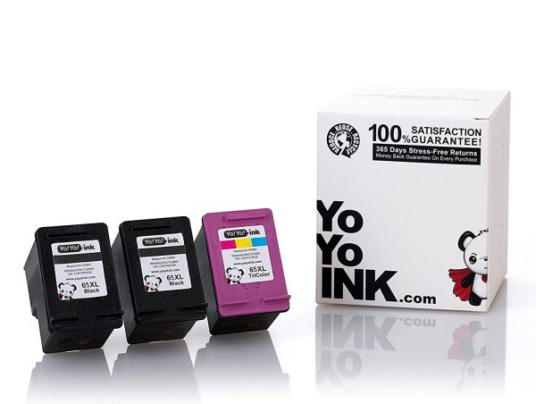 Hewlett Packard (HP 65XL Combo) N9K04AN Black & N9K03AN Tri-Color (High Yield) Replacement Ink Cartridge (2 Black