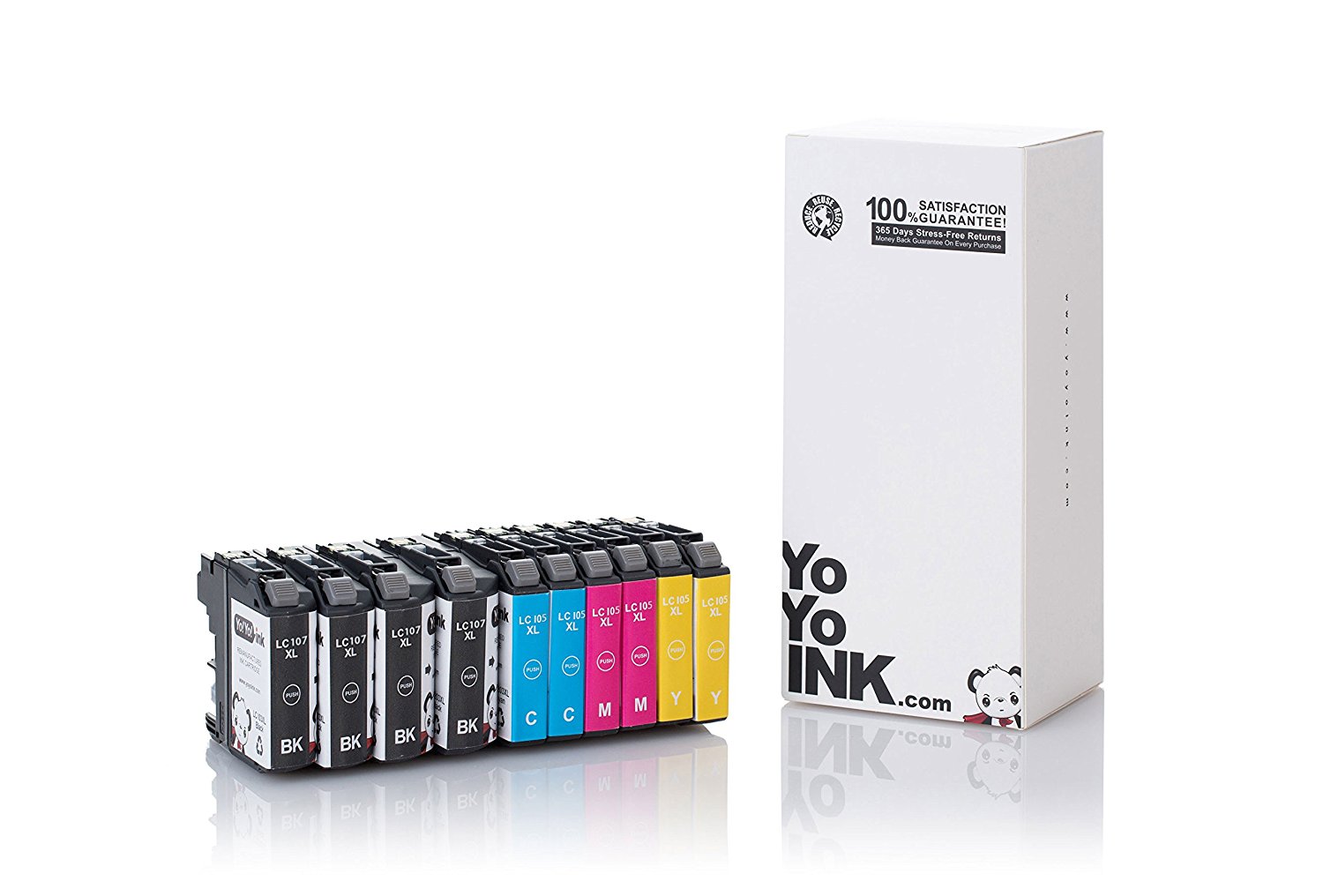 Brother LC107 Black XXL & LC105 Color XL Compatible Ink Cartridge, Extra High Yield - 10-Pack (4 Bla