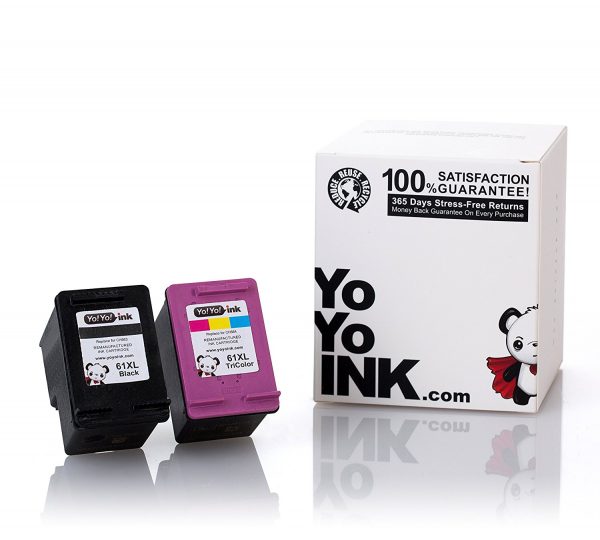 Remanufactured Hewlett Packard (HP 61XL Combo) CH563WN Black & CH564WN Tri-Color High Yield Ink Cartridge (1 Black