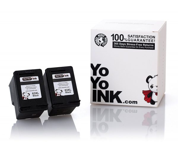 Remanufactured Hewlett Packard (HP 63XL) F6U64AN Black High Yield Ink Cartridge (2 Black)