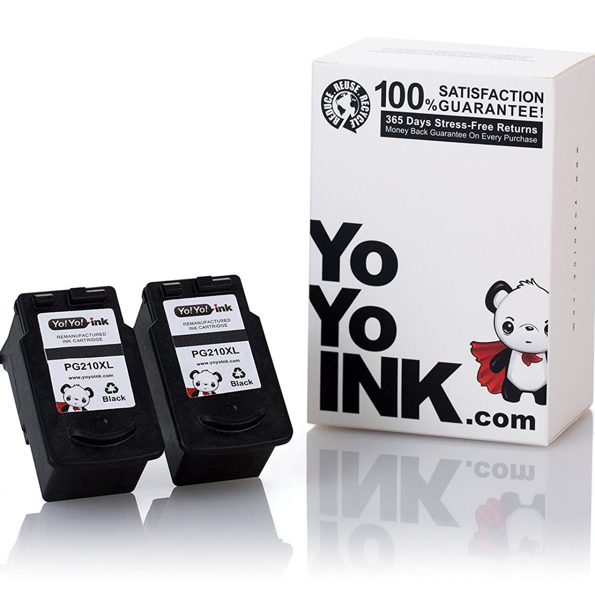 Remanufactured Canon PG 210 XL Printer Ink Cartridges 2 Black Pk