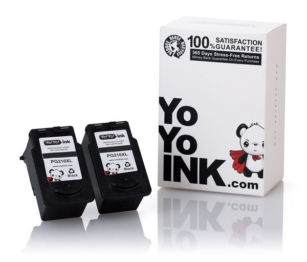 Remanufactured Canon PG-210XL High Yield Black Ink Cartridge (2 Black)
