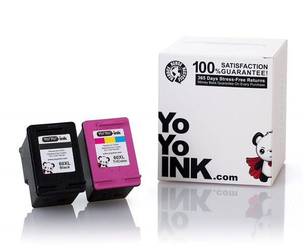 Remanufactured Hewlett Packard (HP 60XL Combo) CC641WN Black & CC644WN Tri-Color High Yield Ink Cartridge (1 Black