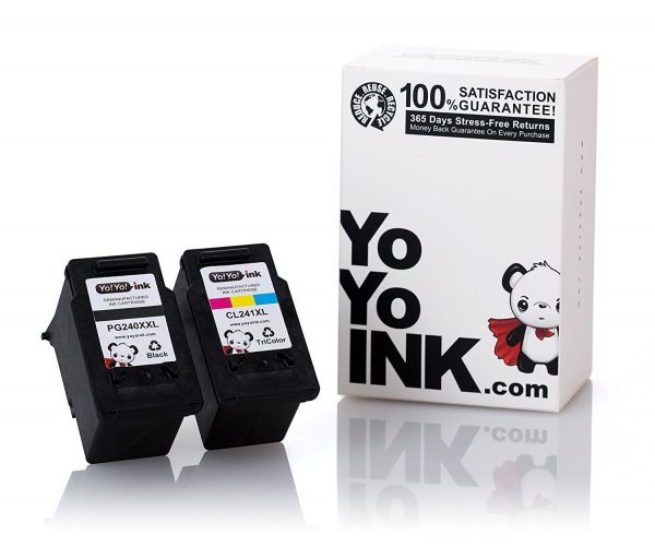 Remanufactured Canon PG-240XXL Black & CL-241XL Tri-Color Super High Yield Printer Ink Cartridge (1 Black, 1 Colo)