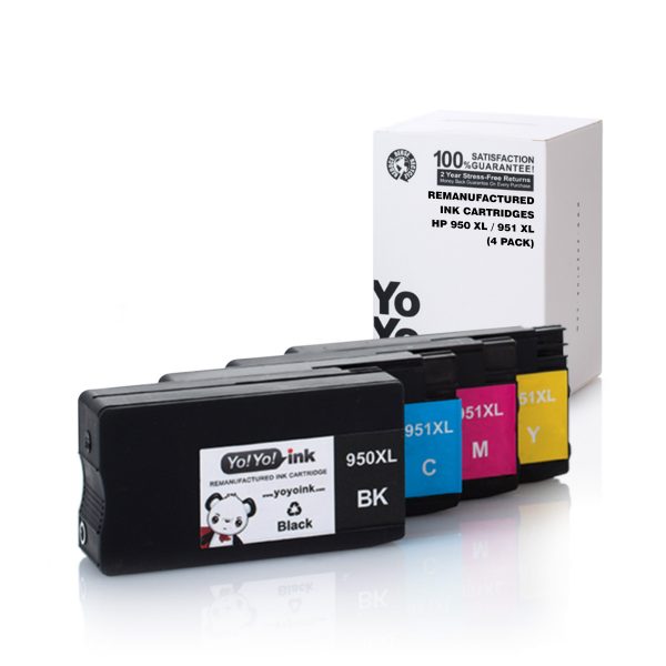 Remanufactured HP 950XL & 951XL Ink Cartridges High Yield Combo Pack – 4 Packs