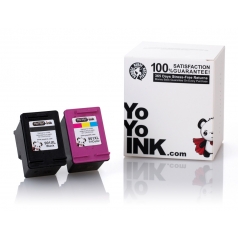 Remanufactured Hewlett Packard (HP 901XL Combo) CC654AN Black & CC656AN Tri-Color High Yield Ink Cartridge (1 Black