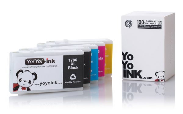 Remanufactured Epson 786 XL High Yield Ink Cartridges: 2 Black