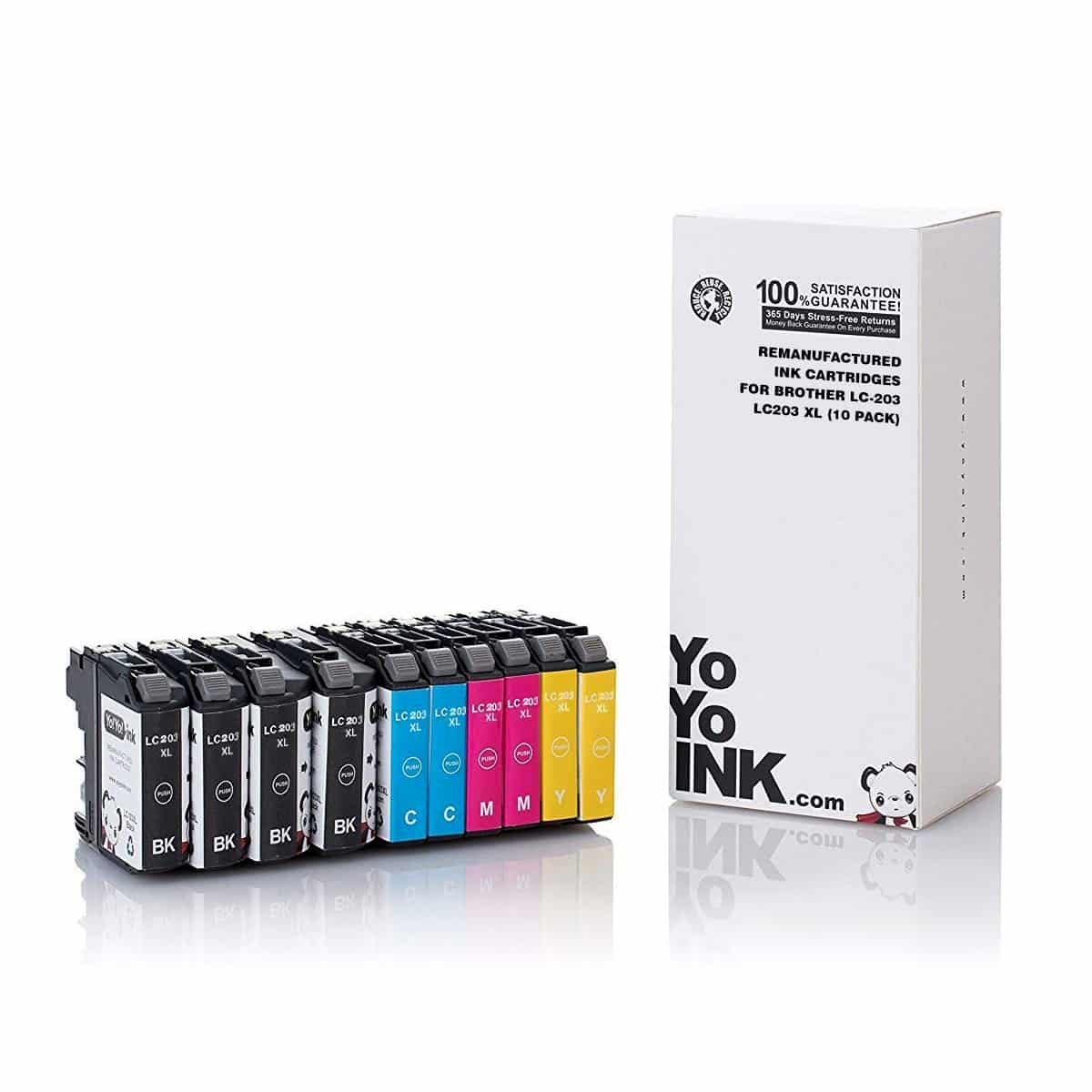 Brother LC203 XL Ink Cartridge, Compatible High Yield -10-Pack (4 Black, 2 Cyan, 2 Magenta, 2 Yellow