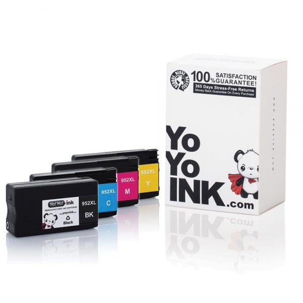 Remanufactured Hewlett Packard (HP 952XL) High Yield Ink Cartridges: 1 Black