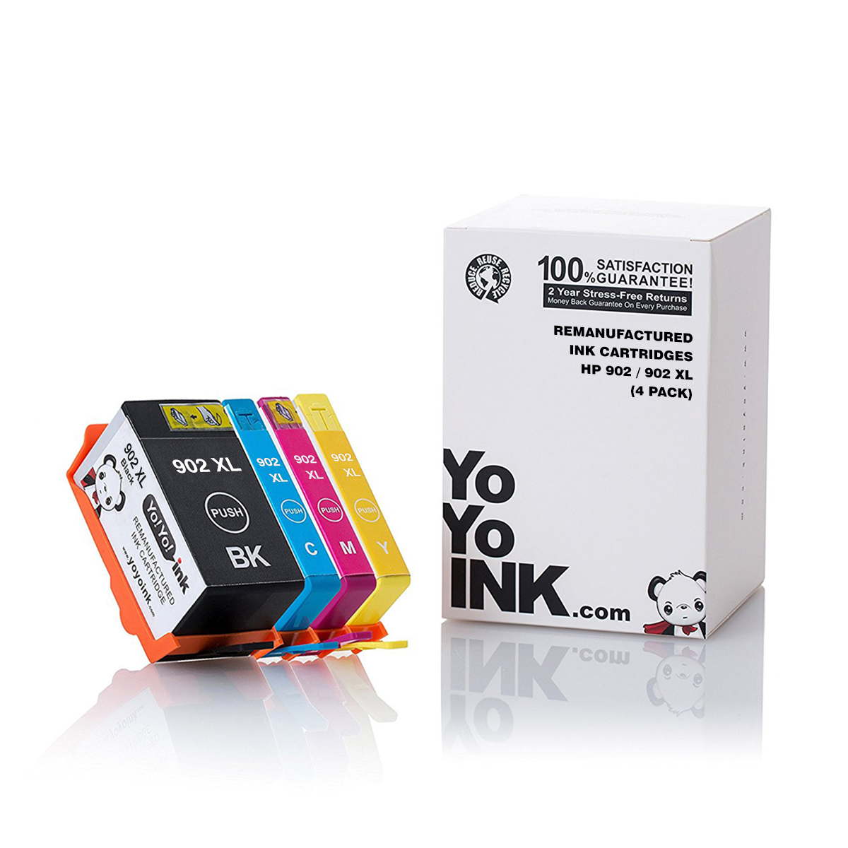 HP 902XL Combo Ink Cartridge - High Yield Remanufactured - 4-Pack