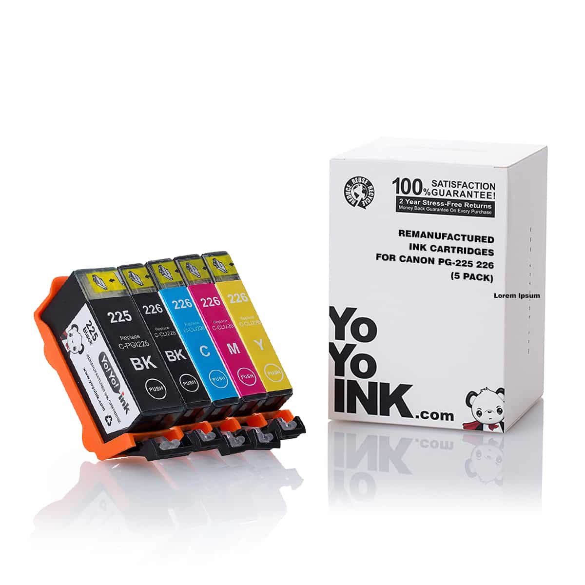 Canon PGI-225XL & CLI-226XL Ink Cartridge, Compatible High Yield – 5-Pack (1 Black, 1 Small Black, 1 Cyan, 1 Magenta, 1 Yellow)