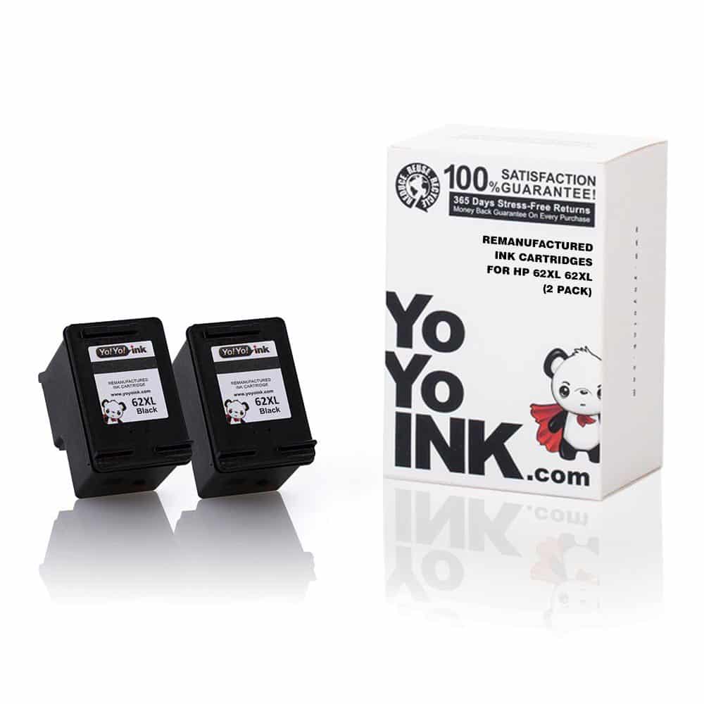 HP 62 / HP 62XL Black Ink Cartridges, Remanufactured