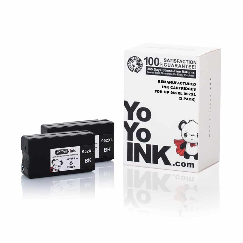HP 952XL Black Ink Cartridge, Remanufactured High Yield - 2-Pack