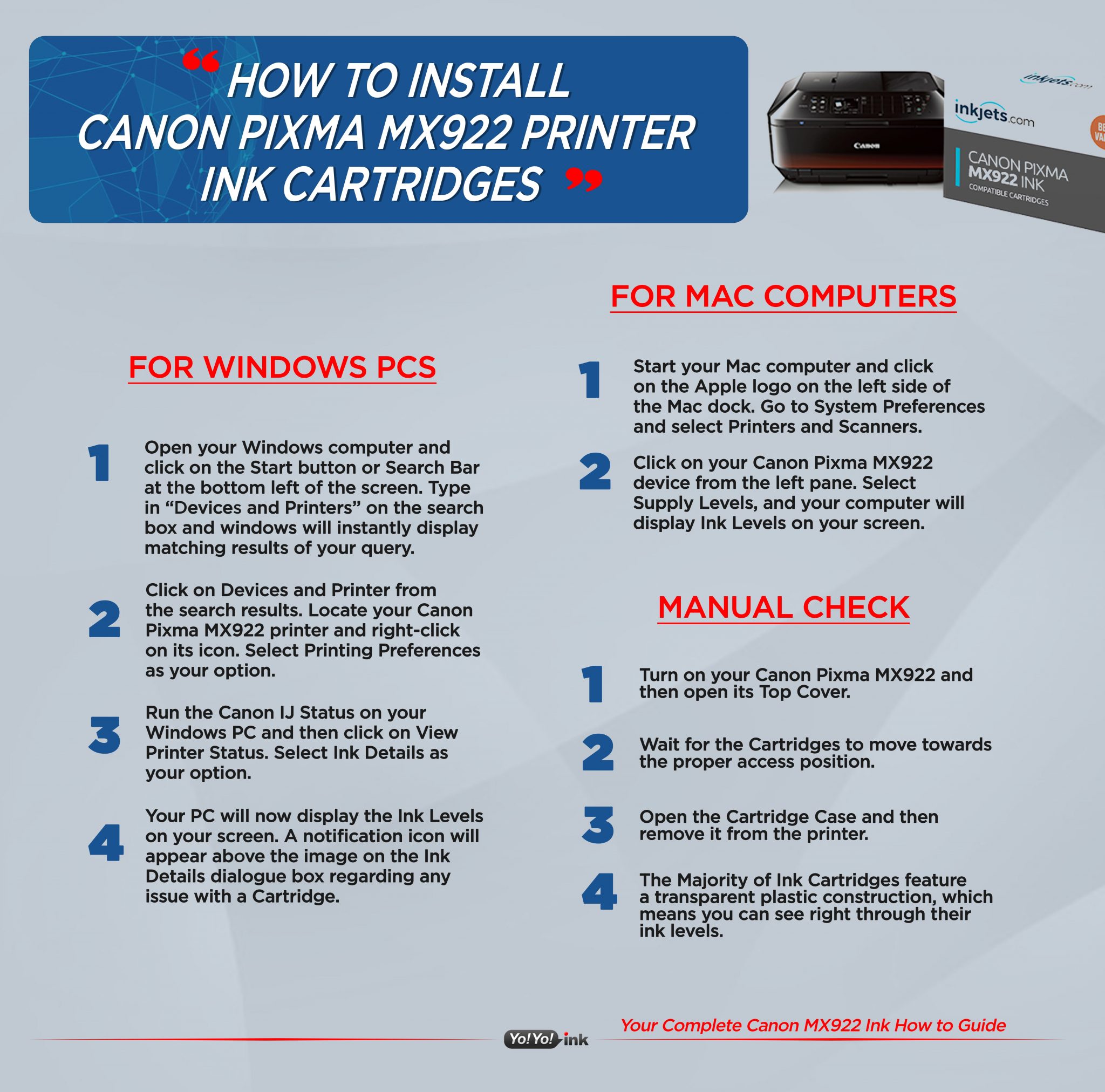 Your Complete Canon MX922 Printer How to Guide from YoyoInk