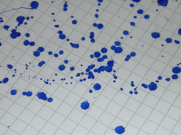 Ink stains blue